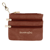 Brown - (3) Zippered Pouch (Hardware: Gold)