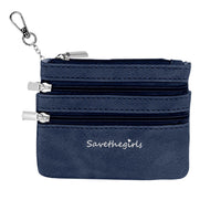 Navy - (3) Zippered Pouch (Hardware: Silver)