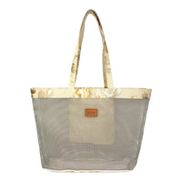 Warm Grey Mesh Flower Trim