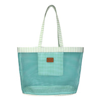Teal Mesh Green Dot Trim