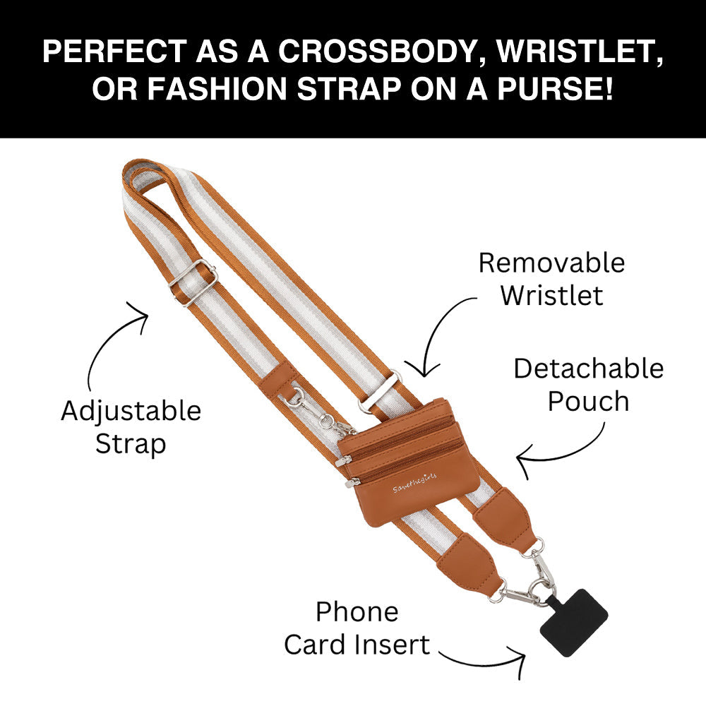 Clip & Go Strap with Pouch - Stripe Collection Copper