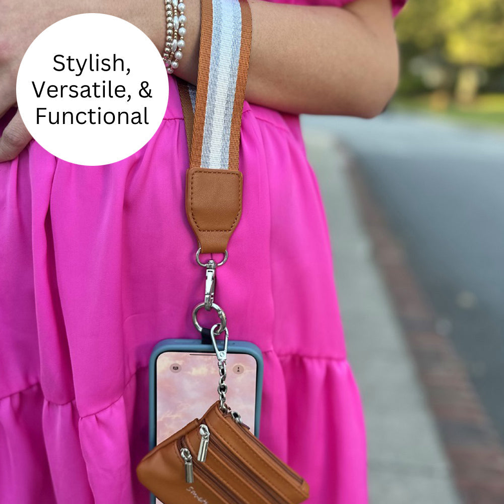 Clip & Go Strap with Pouch - Stripe Collection Copper