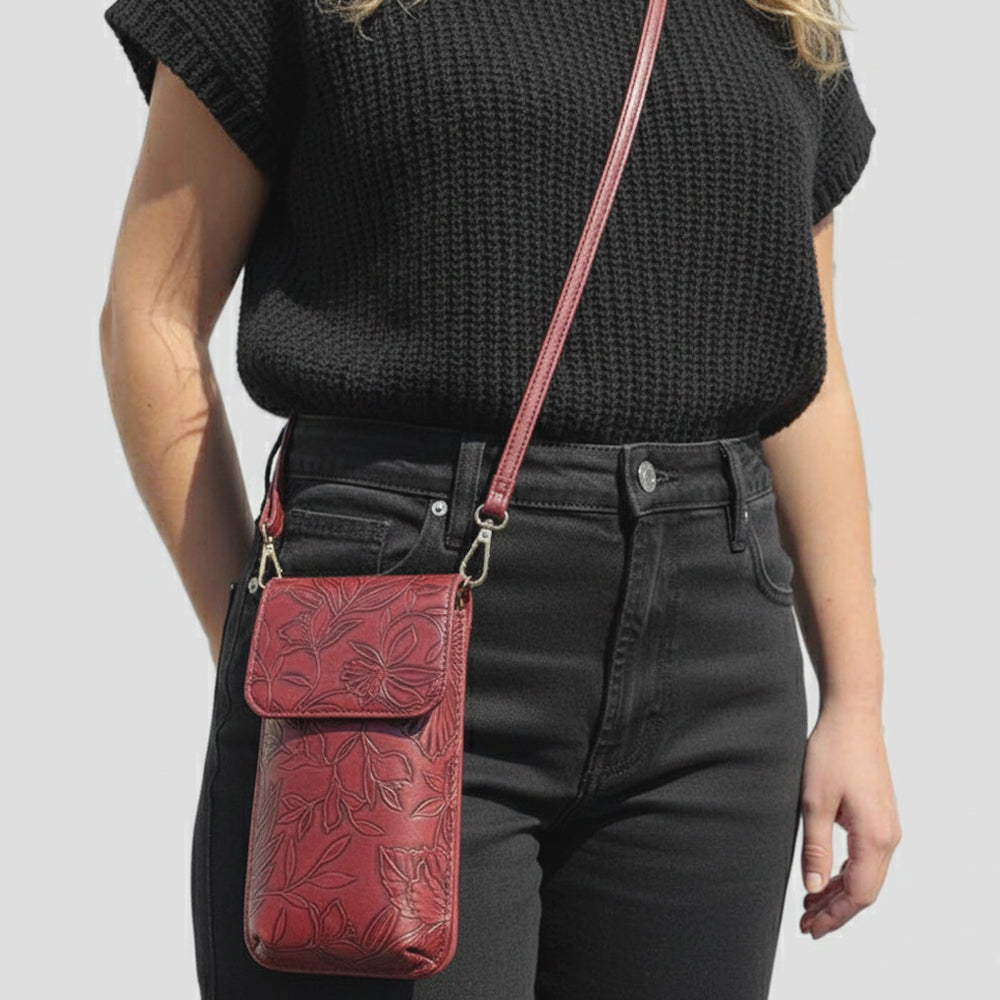 Floral Tote W/Crossbody Rose