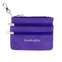Purple - (3) Zippered Pouch (Hardware: Silver)